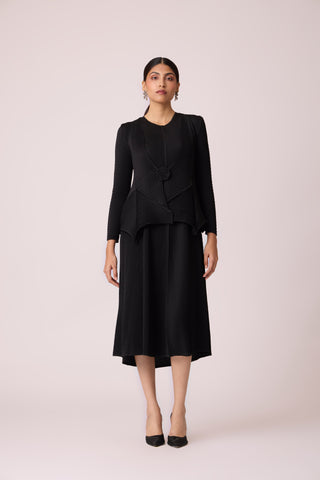 Cara Overlay Dress - Black