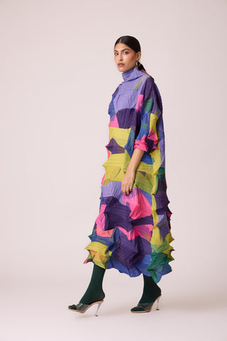 Mona Abstract Print Dress - Multicolour