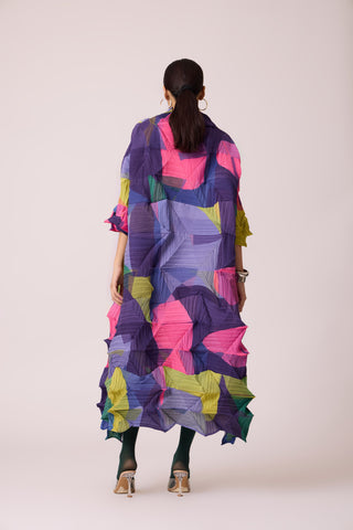 Mona Abstract Print Dress - Multicolour