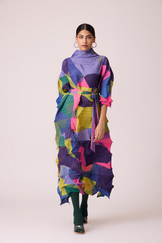 Mona Abstract Print Dress - Multicolour
