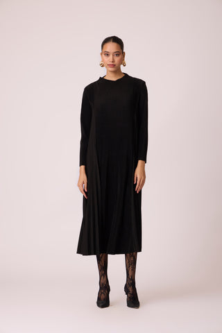 Perla Knit Winter Dress - Black