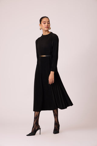 Perla Knit Winter Dress - Black
