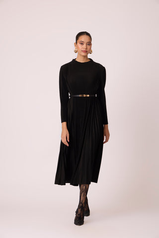 Perla Knit Winter Dress - Black