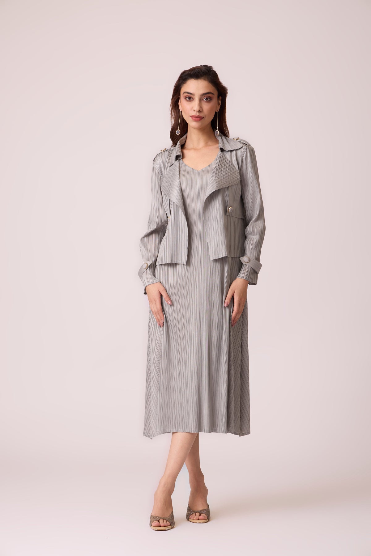Olive Jacket Dress - Grey