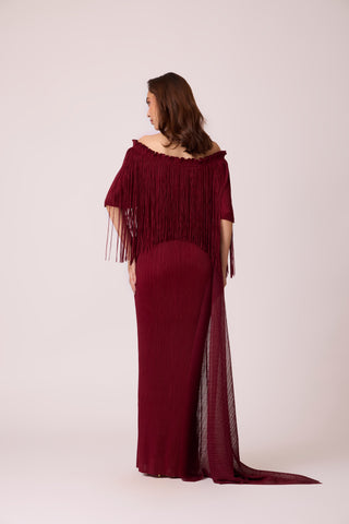 Leoni Maxi Dress - Burgundy
