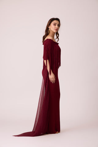 Leoni Maxi Dress - Burgundy