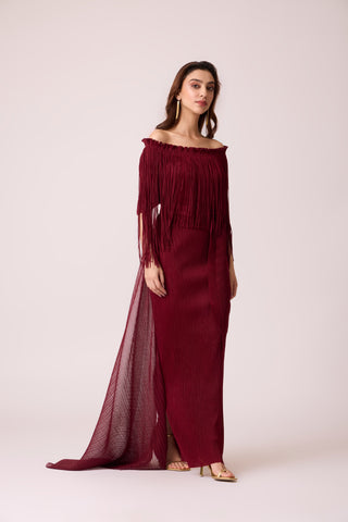 Leoni Maxi Dress - Burgundy
