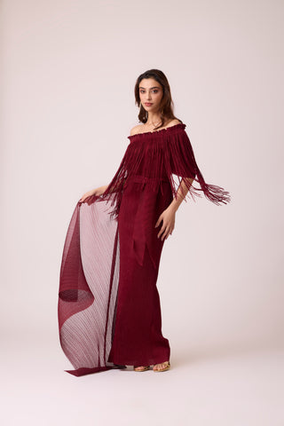 Leoni Maxi Dress - Burgundy