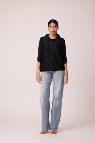 Edith Cutwork Shirt - Black