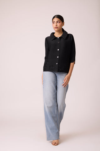 Edith Cutwork Shirt - Black