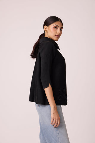 Edith Cutwork Shirt - Black