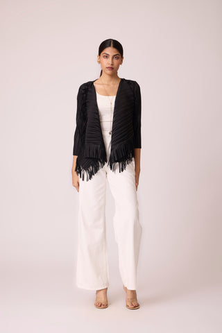 Lara Fringe Overlay - Black