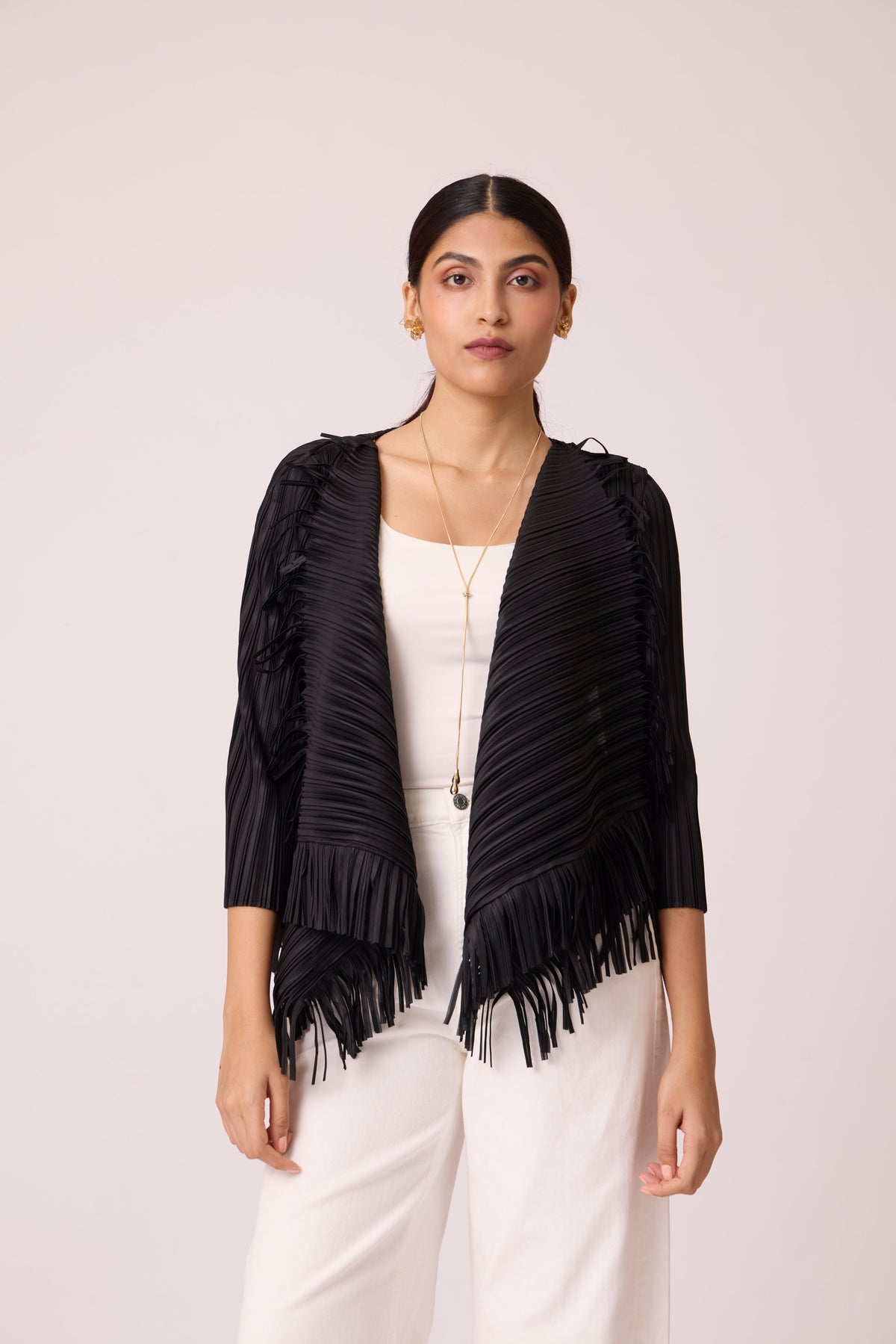 Lara Fringe Overlay - Black