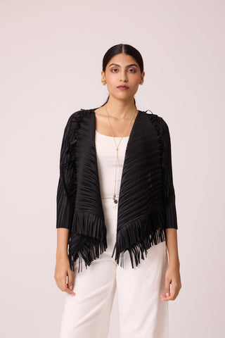 Lara Fringe Overlay - Black