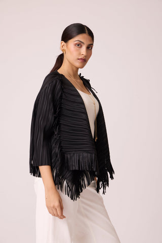 Lara Fringe Overlay - Black