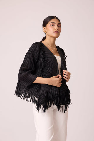 Lara Fringe Overlay - Black