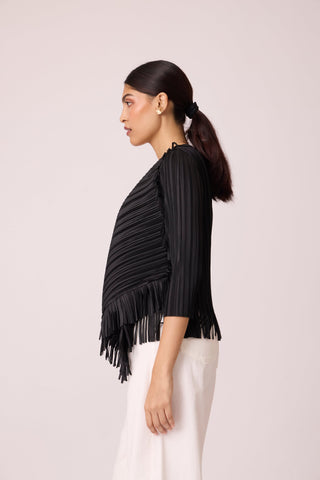 Lara Fringe Overlay - Black