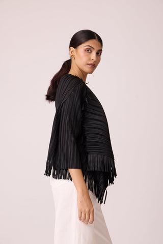 Lara Fringe Overlay - Black