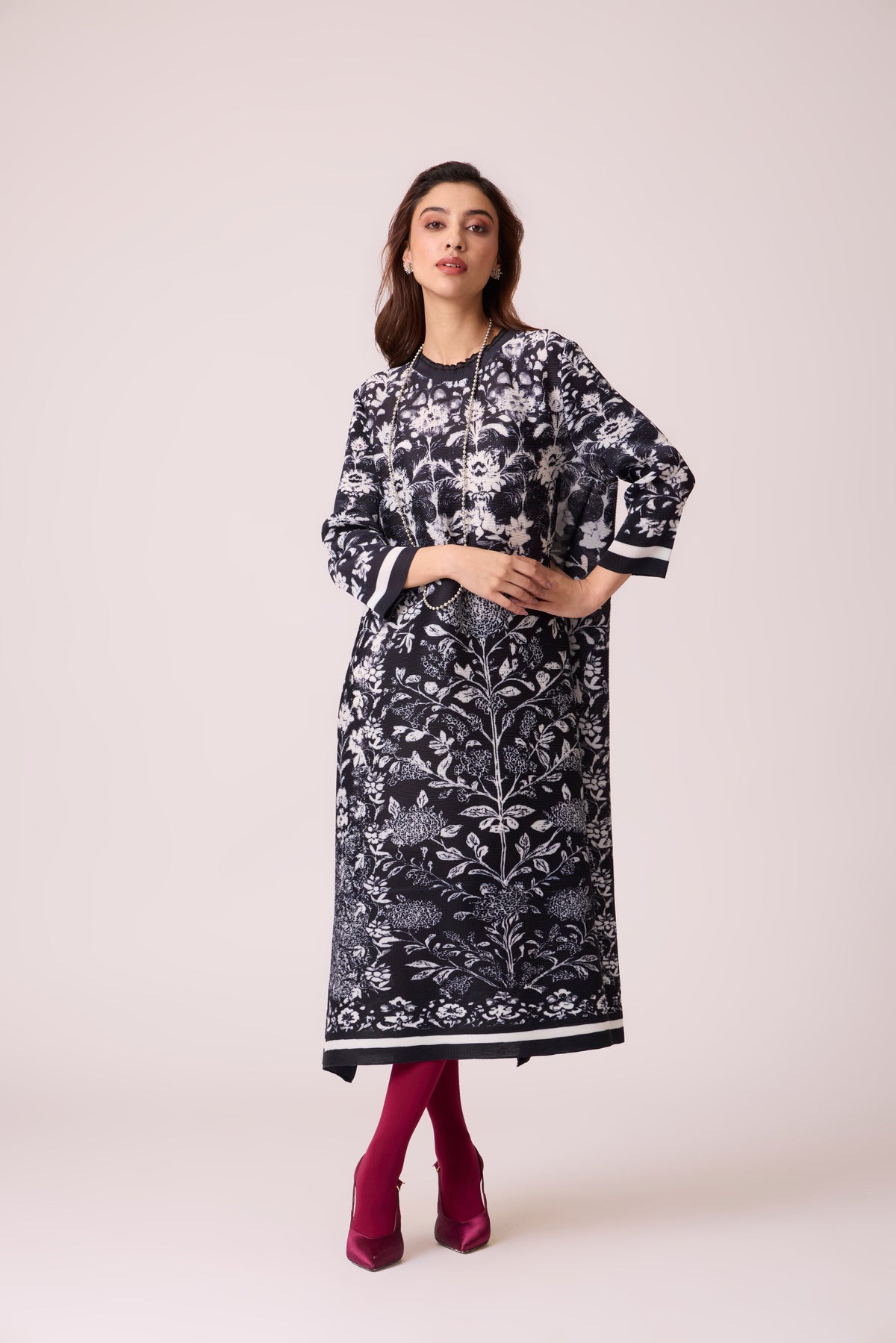 Naomi Printed Dress - Monochrome