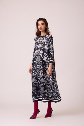 Naomi Printed Dress - Monochrome