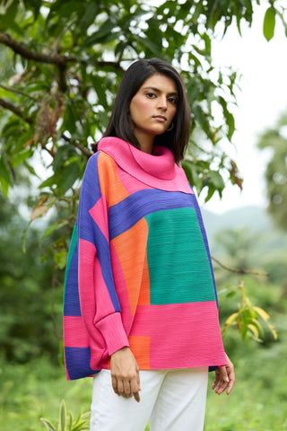 Sloane Abstract Top - Fuschia