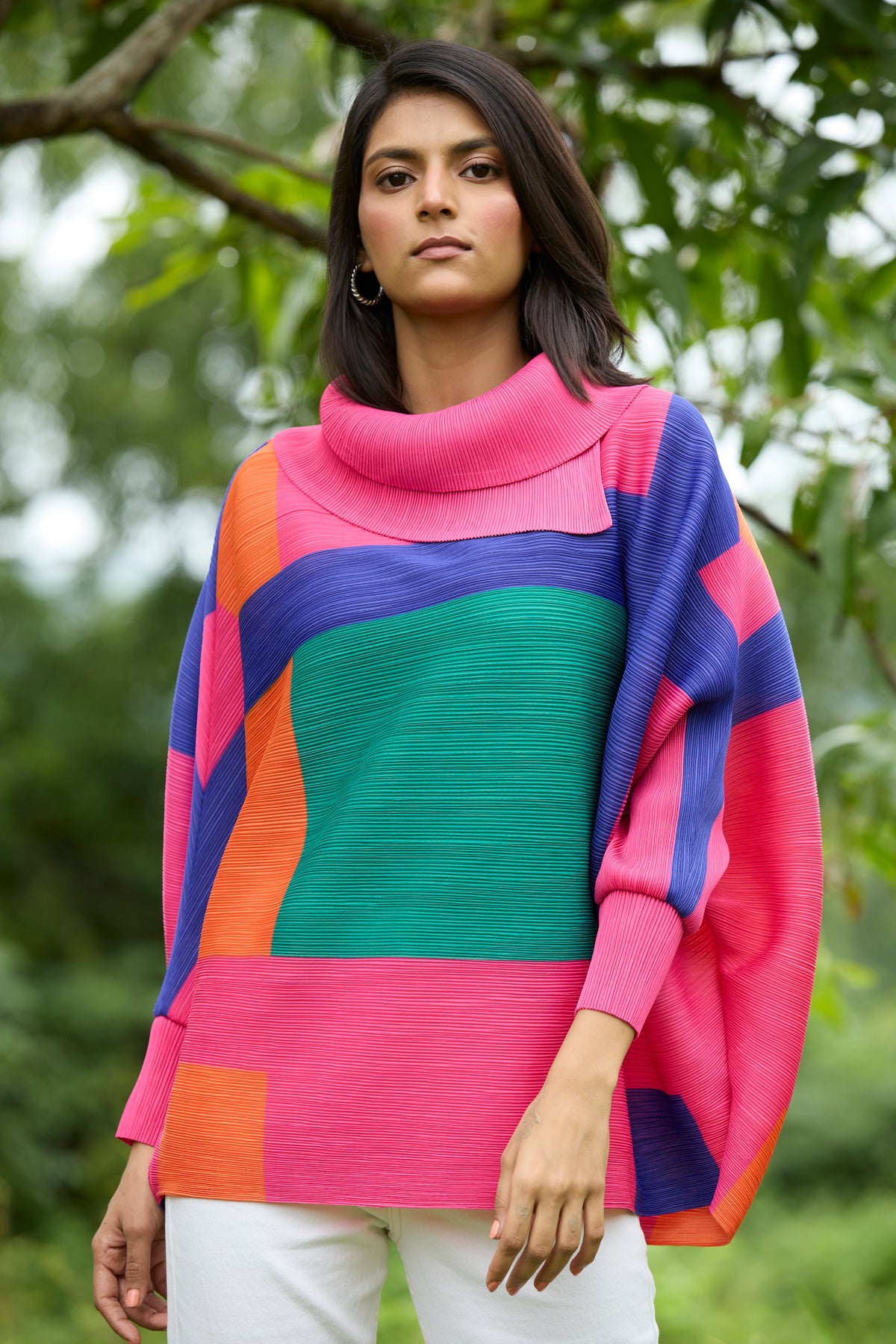 Sloane Abstract Top - Fuschia