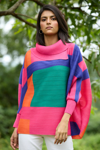 Sloane Abstract Top - Fuschia