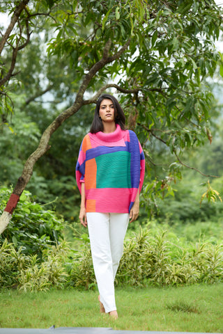 Sloane Abstract Top - Fuschia