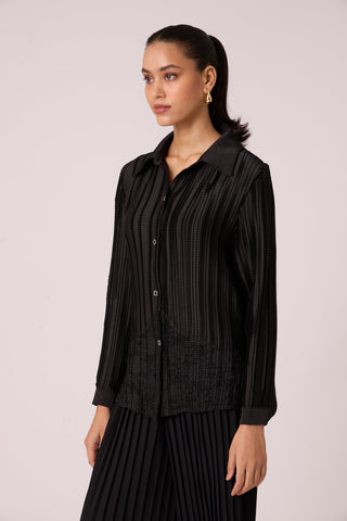 Gaby Satin Shirt - Black