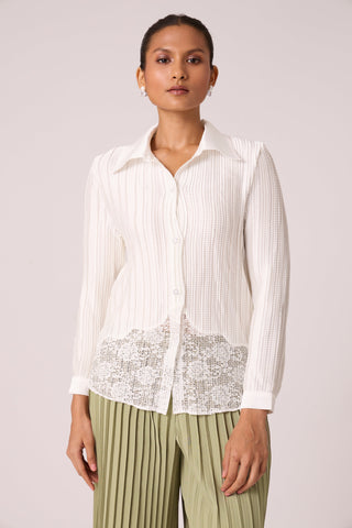 Gaby Satin Shirt - White