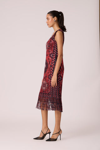 Sasha Print Dress - Orange & Black