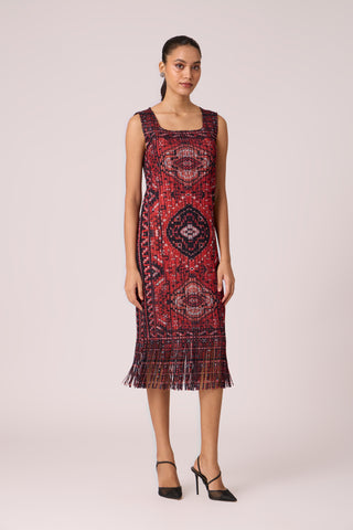 Sasha Print Dress - Orange & Black