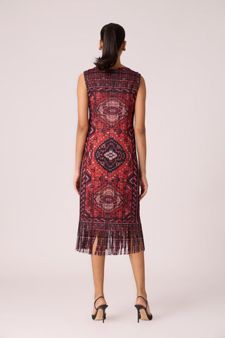 Sasha Print Dress - Orange & Black