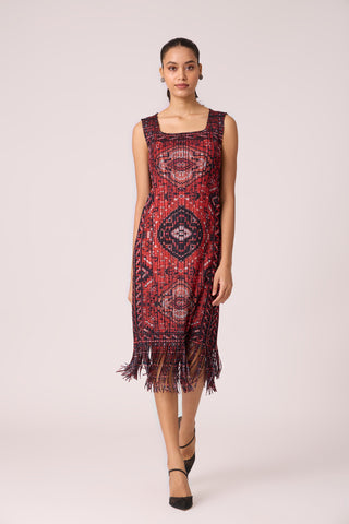 Sasha Print Dress - Orange & Black