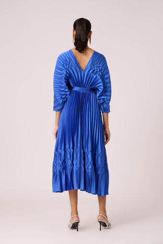 Adeline Maxi Satin Dress - Azure Blue