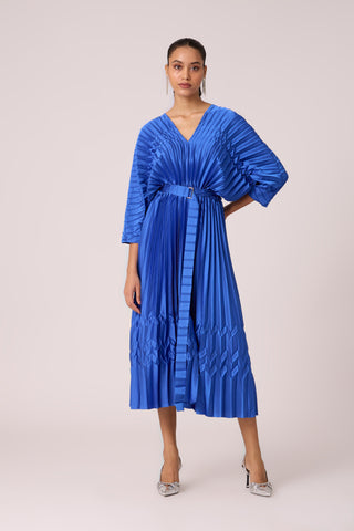 Adeline Maxi Satin Dress - Azure Blue