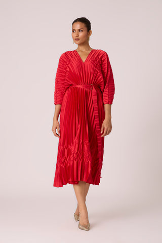 Adeline Maxi Satin Dress - Red