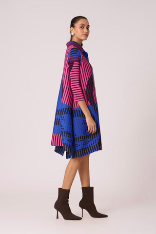 Rory Abstract Print Dress - Blue