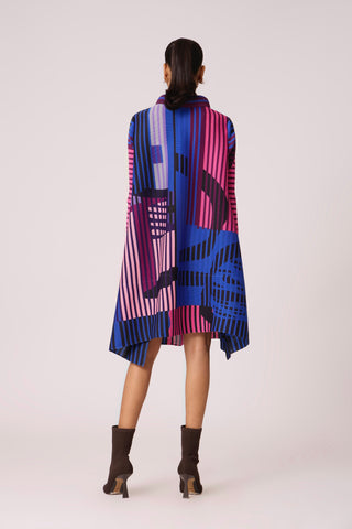 Rory Abstract Print Dress - Blue