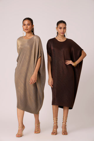 Aurelia Dress - Grey & Gold