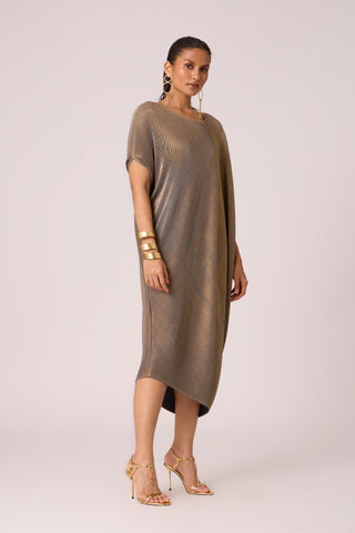 Aurelia Dress - Grey & Gold