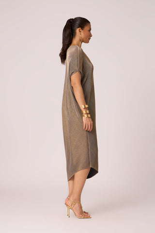 Aurelia Dress - Grey & Gold