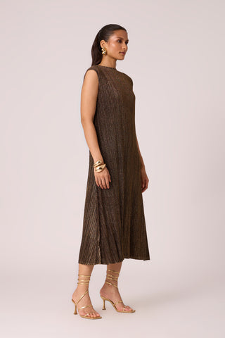 Rylee Dress - Metallic Black & Gold