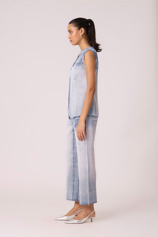 Aimee Vest Set - Denim Wash