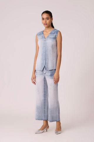 Aimee Vest Set - Denim Wash