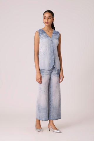 Aimee Vest Set - Denim Wash