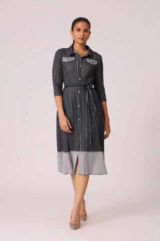 Wynona Denim Shirt Dress - Navy