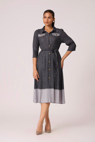 Wynona Denim Shirt Dress - Navy