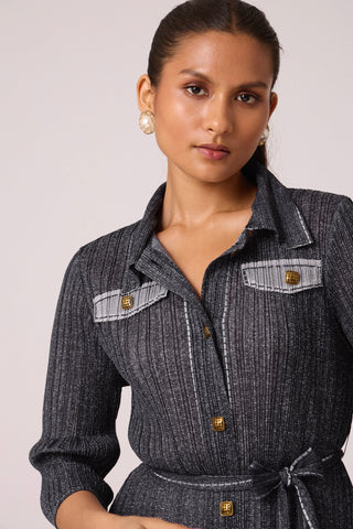 Wynona Denim Shirt Dress - Navy