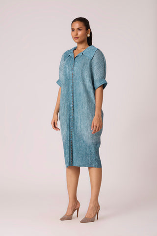 Maria Denim Shirt Dress - Blue